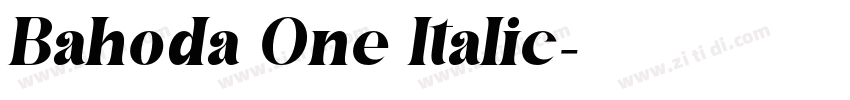 Bahoda One Italic字体转换